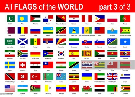 All World National Flags Icon Set Alphabetically Part 3 Of 3 Vector