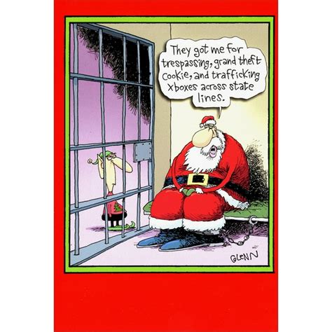 nobleworks santa in jail box of 12 funny humorous christmas cards