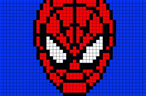 Spiderman Face Pixel Art Brik