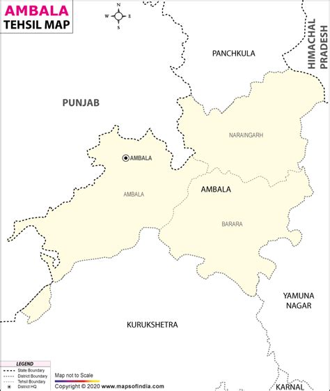 Ambala Tehsil Map