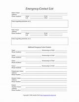 Pictures of Emergency Information Form