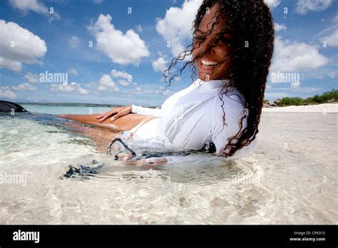Relaxing In Shallow Water Stock Photo Alamy