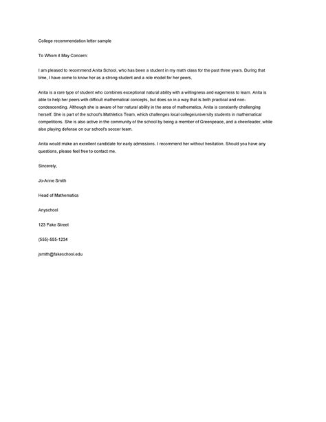 Short Recommendation Letter For Student Database Letter Template