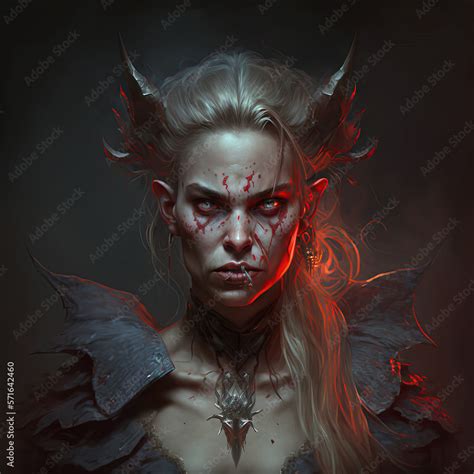 Malevolent Beauty From The Abyss Portrait Of A Female Demon In Dnd