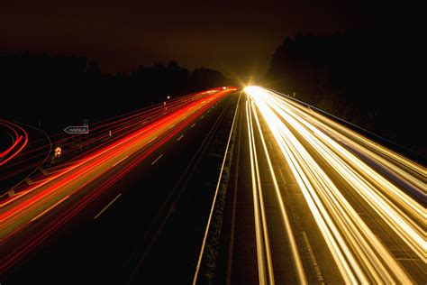 Free Picture Lights Night Highway Highway Speed Car