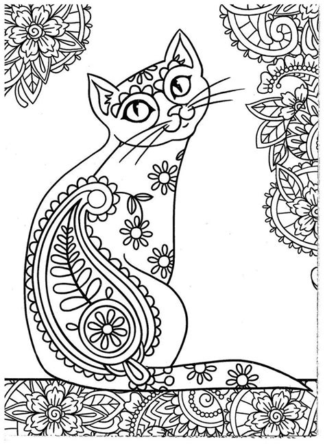 453 Best Images About Cats Dogs Coloring Pages For Adults On Pinterest