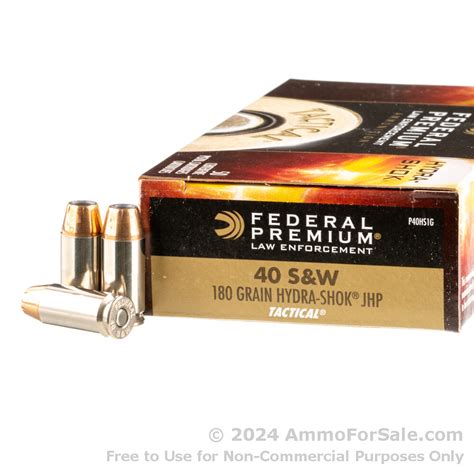 50 Rounds Of 180gr Jhp 40 Sandw Ammo By Federal Hydra Shok