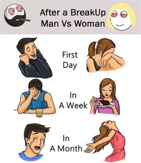 After A Breakup Man Vs Woman First Day In A Week In A Month