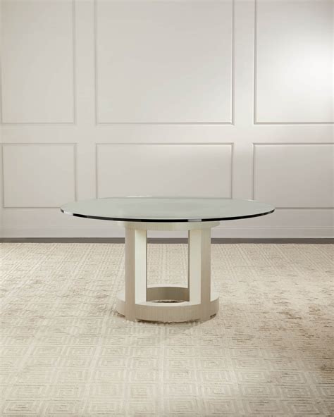 Bernhardt Axiom Round Glass Top Dining Table 60 Neiman Marcus