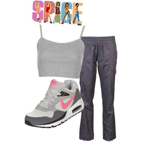 The women's costume includes polyester blue track pants with orange stripes down the sides. Sporty Spice | Sporty spice costume, Sporty, Spice girls