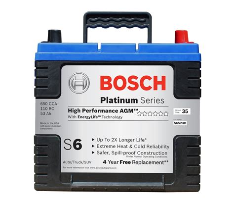 Bosch S6523b S6 Flat Plate Agm Battery Buy Online In United Arab