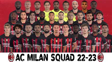 Ac Milan Official Squad 202223 New Players Ac Milan Squad