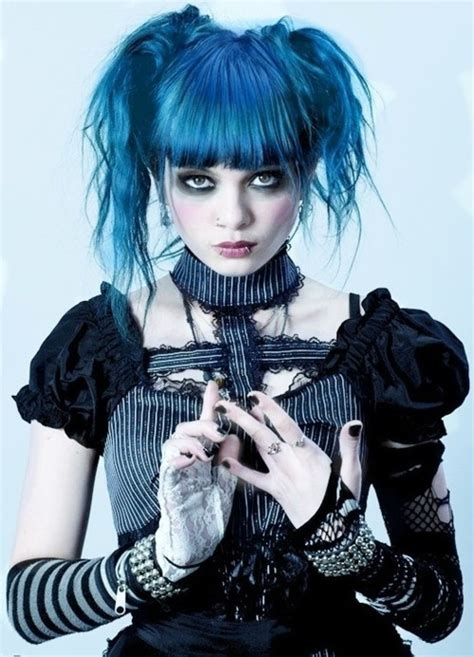 love her blue hair goth goth beauty goth girls