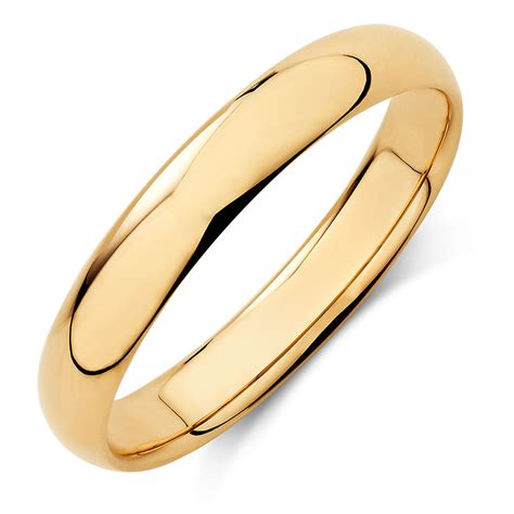 Mens Wedding Band In 10ct Yellow Gold
