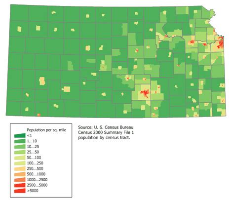 Kansas Population Map •
