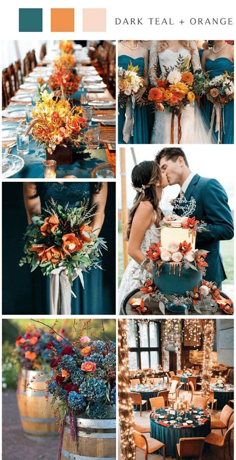 Country Chic Teal And Orange Wedding Color Ideas Fall Wedding Color