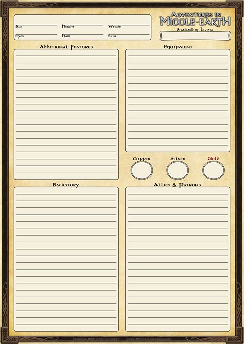 5e Character Sheet Printable