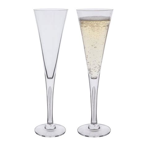 Dartington Crystal Sharon Champagne Flute Glasses Pair