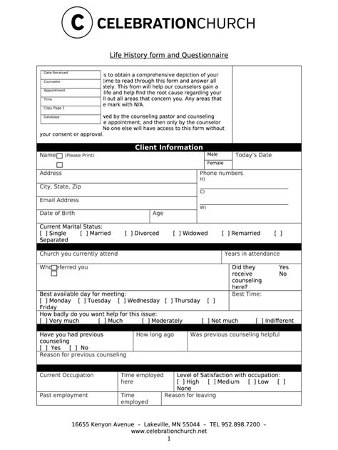 Life History And Questionnaire Doc Template Pdffiller