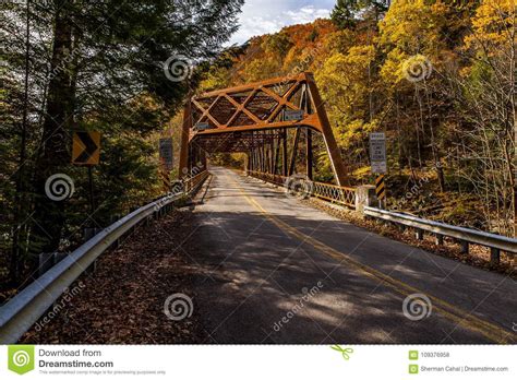 Rusty Truss Bridge In Autumn Lawrence County
