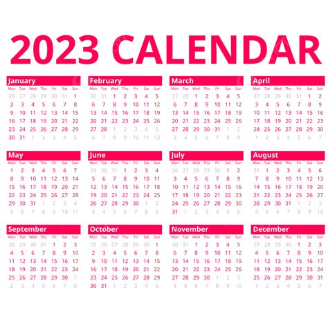 Pink Table 2023 Calendar Simple Calendar 2023 Calendar 2023 Calendar