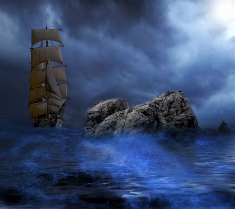 Ship In Stormy Sea Free Stock Photo Public Domain Pictures