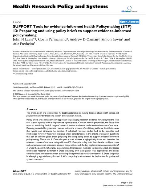 Pdf Support Tools For Evidence Informed Health Policymaking Stp 13