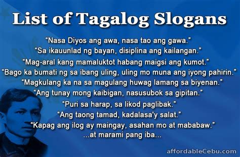 List Of Tagalog Slogans For Students Schools Universities 30362