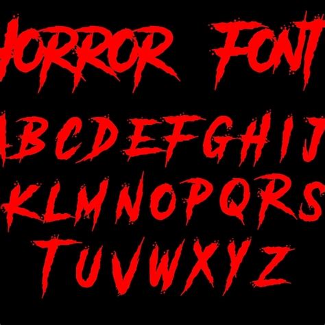 Horror Font Svg Alphabet Svg Instant Download Font Svg Etsy