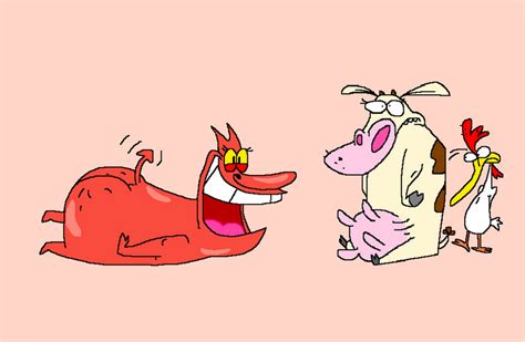 Cow Chicken And Their Red Fri By Heinousflame On Deviantart