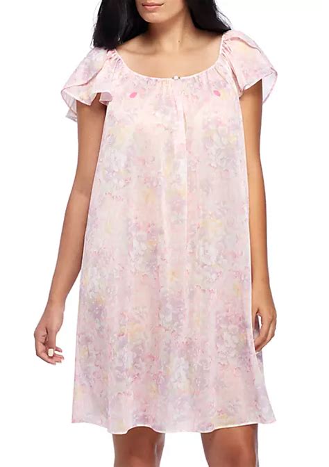 Miss Elaine Plus Size Tricot Flutter Nightgown Belk