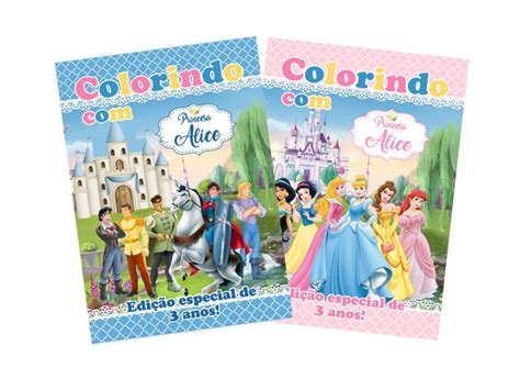 Kit De Colorir Com Giz De Cera Princesas Disney Elo7