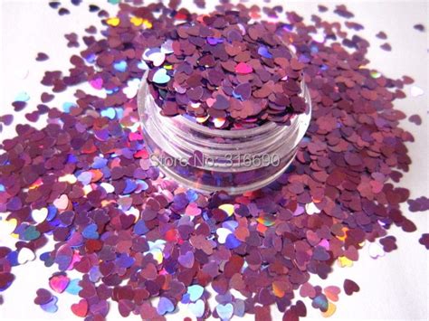Holographic Pink Hearts 3mm Solvent Resistant Glitter Nail Art