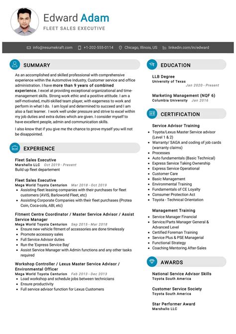 Fleet Sales Executive Resume Sample In 2024 Resumekraft
