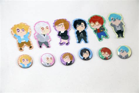 Mystic Messenger 6 Characters Stickers And Button Pins By Tinink On Etsy Etsy Mystic