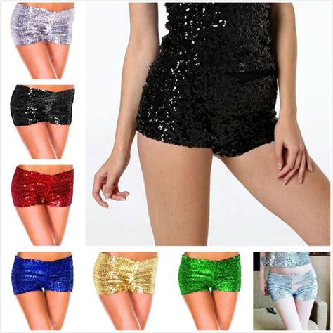 2020 Women High Waist Faashion New Ladies Full Sequin Shorts Shiny Glitter Dance Hot Stretch