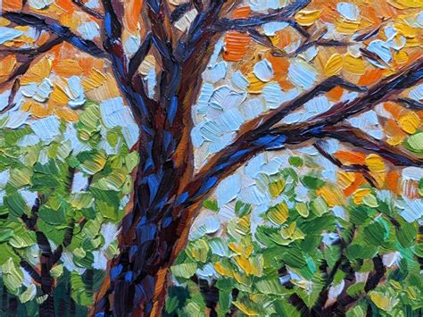Oak Tree Painting Original Landscape Autumn Oil Painting Fall Etsy