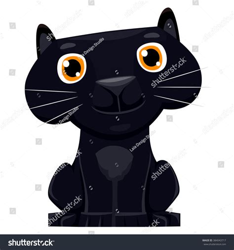 African panther coloring page more jungle animals coloring sheets. Vector Illustration Cute Cartoon Black Panther Stock ...