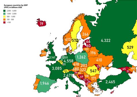 European Coutnries By Gdp Ppp In Billions Usd Imf 2019 Data Reurope