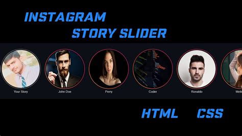 Instagram Story Slider Using Html And Css Youtube