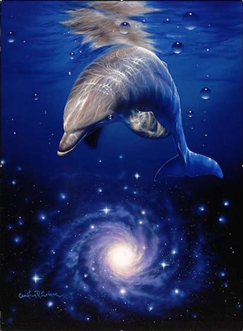 Cosmic Dolphin Christian Riese Lassen Искусство дельфинов Дельфины