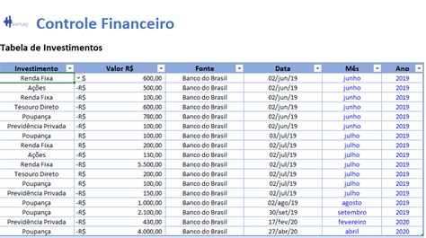 Planilha De Gastos Pessoais No Excel Modelo Para Download