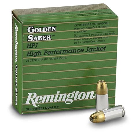 500 Rds Remington® Golden Saber™ 9mm P Hpj 124 Grain Ammo 49583