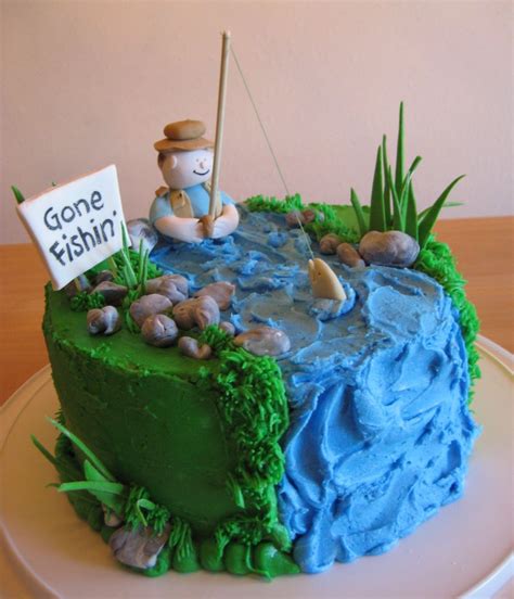 Gallery 4 Cakes Fish Cake Birthday Dad Birthday Cakes Gone Fishing Cake