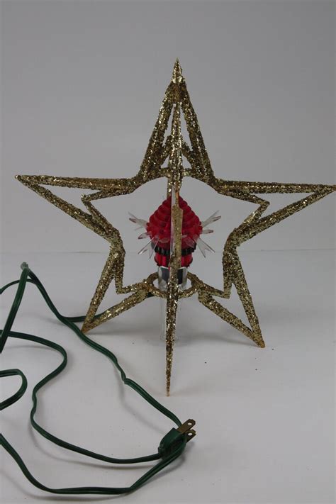 Vintage Merry Glow Rotating Spinning Christmas Tree Topper Etsy