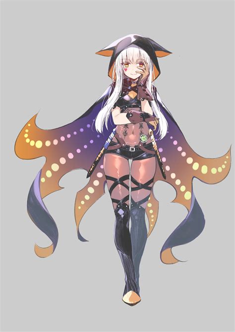Safebooru Girl Armor Bangs Belt Black Shorts Boots Breasts Cape Choker Closed Mouth Covered