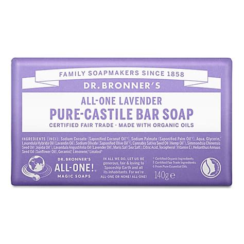 Dr Bronners Pure Castile Bar Soap Lavender Official Site