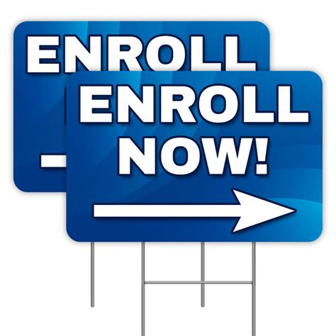 2 Pack Enroll Now Yard Signs 16 X 24 Double Sided Print With