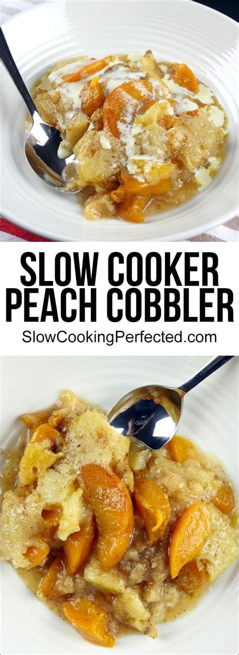 I found this peach cobbler recipe on the internet from the salt lick restaurant in austin, tx. Slow Cooker Peach Cobbler | Recipe | Peach cobbler slow ...