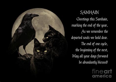 Samhain Blessing With Raven And Black Cats Photograph By Stephanie